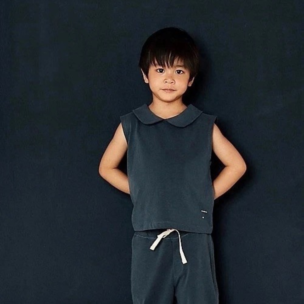 Gray Label Youth Nearly Black Landry Collar Tank Top Size 9/10 NWT‎